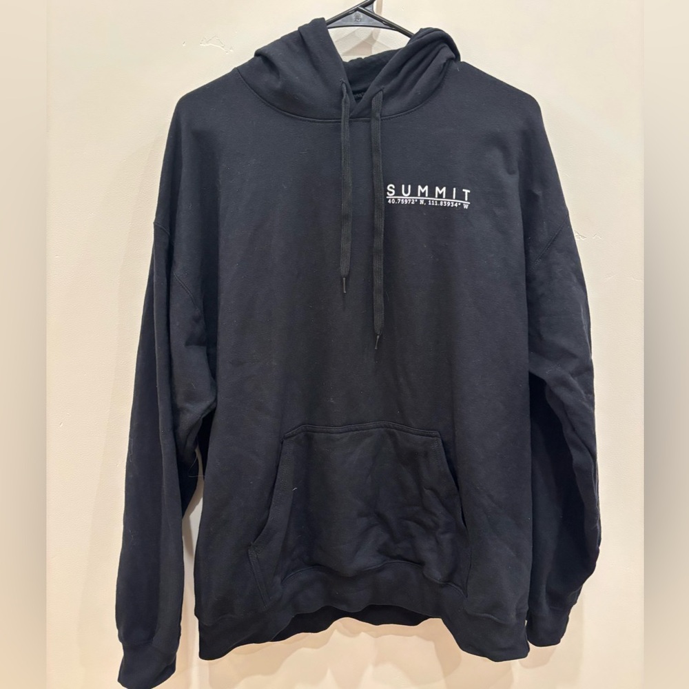 Gildan Black Hoodie with White Logo